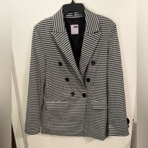 B&W Plaid Blazer Jacket
